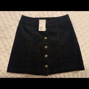 H&M Corduroy Black Skirt Size 4